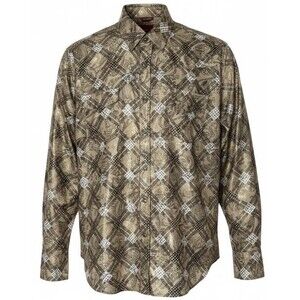 Patron Cito Red Label Shirt Mens 2XL Green Brown Paisley Print Pearl Snap Cowboy